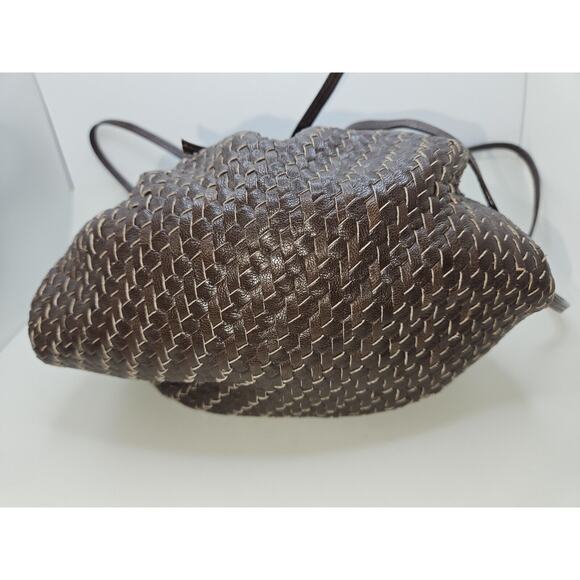 Fendi Shoulder Bag Brown Leather Vintage Braided Pochette Mini Draws 7x5 - Picture 5 of 16